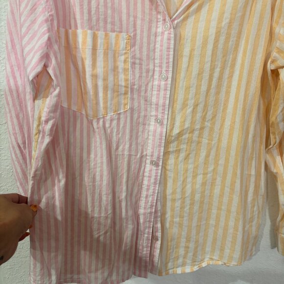 Wild Fable Striped Pink and Orange Button Down - Picture 4 of 4